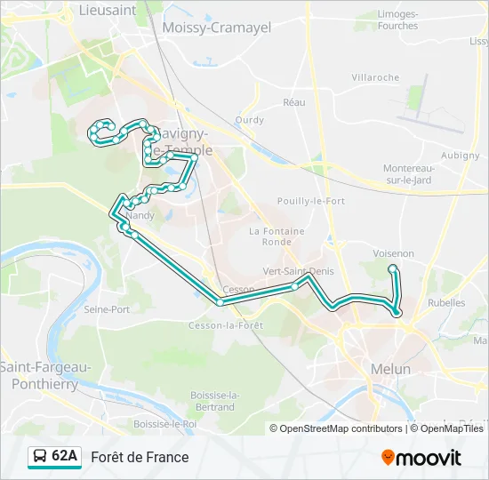 62A Bus Line Map