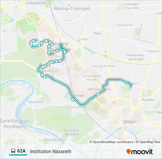 62A Bus Line Map