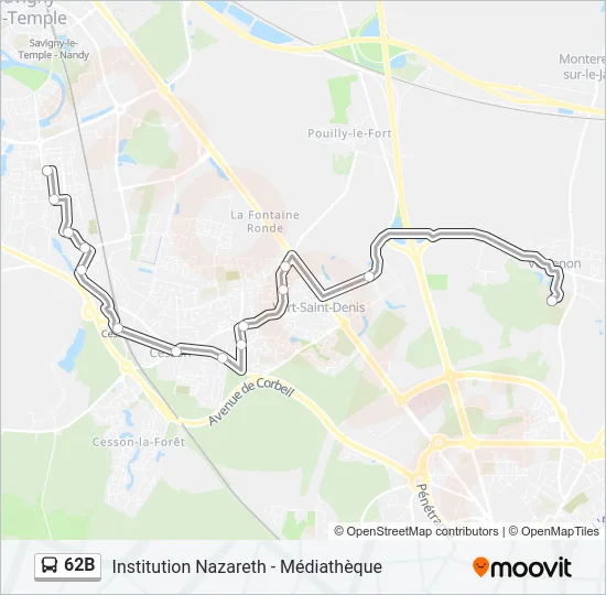 62B Bus Line Map