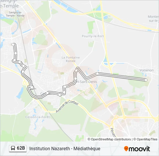 62B Bus Line Map