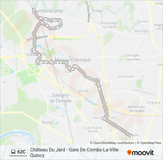 62C Bus Line Map
