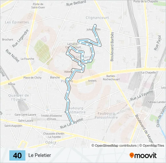 40 Bus Line Map