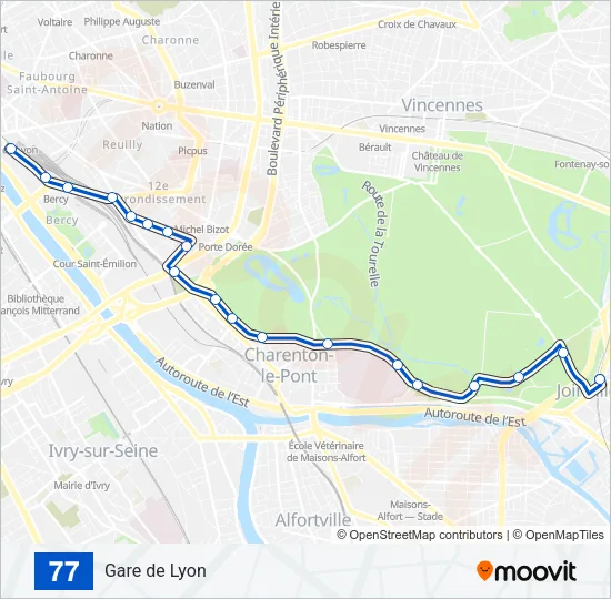 77 Bus Line Map