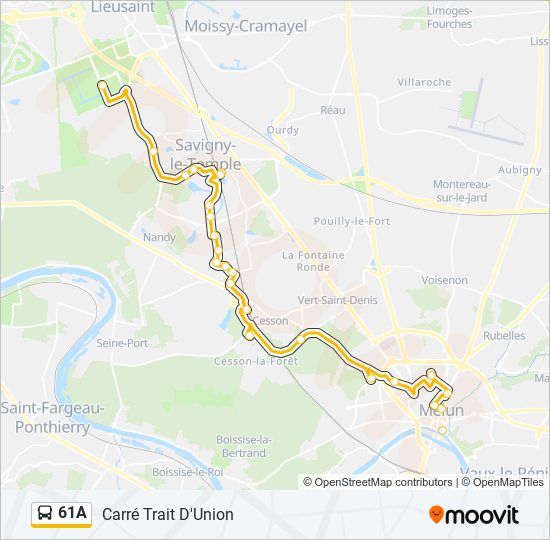 61A bus Line Map