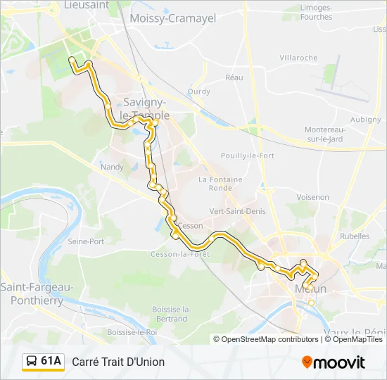 61A Bus Line Map
