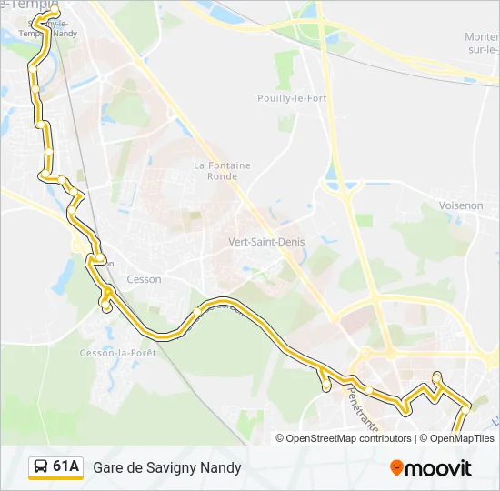 61A Bus Line Map