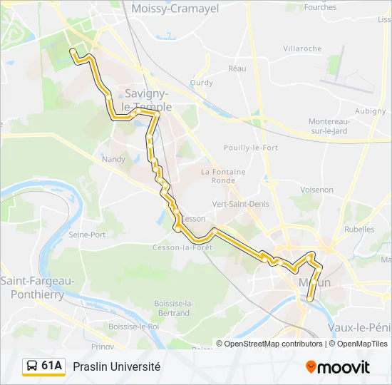 61A Bus Line Map