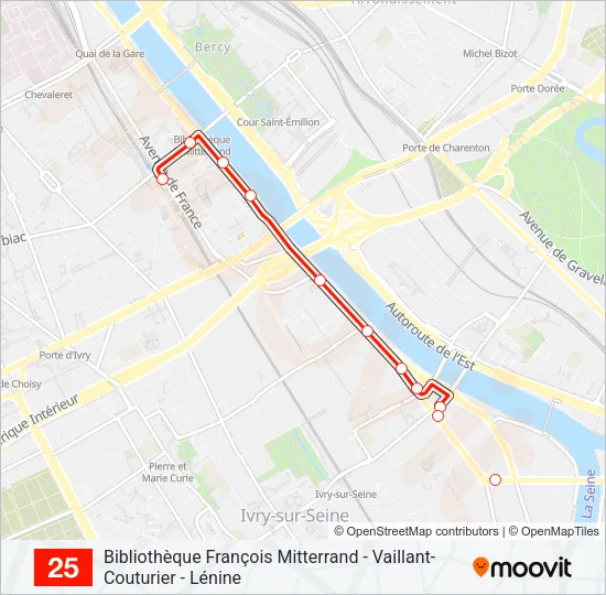 25 Bus Line Map