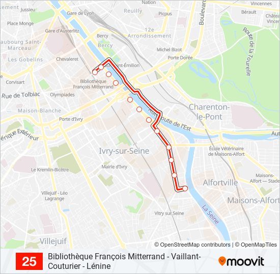 Mapa de 25 de autobús