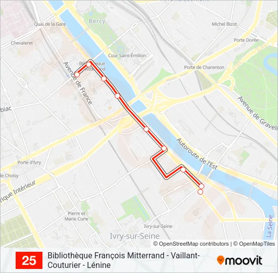 25 Bus Line Map