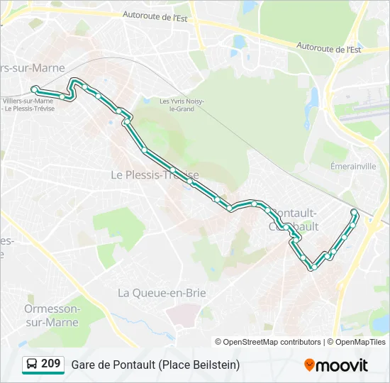209 Bus Line Map