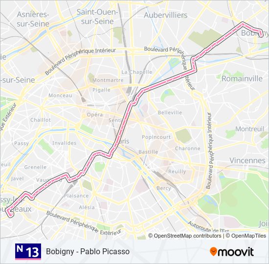 n13 Route: Schedules, Stops & Maps - Bobigny - Pablo Picasso (Updated)