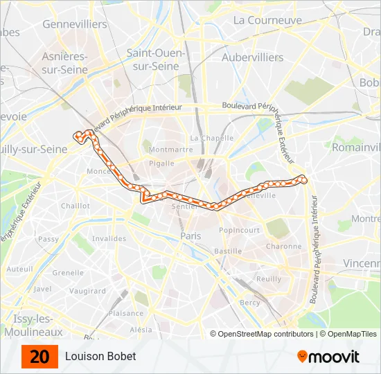 20 Bus Line Map
