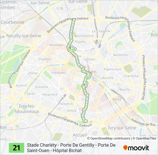 21 Bus Line Map