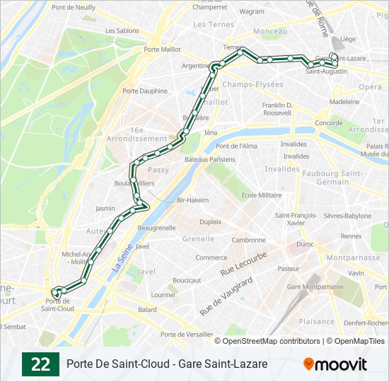 22 bus Line Map