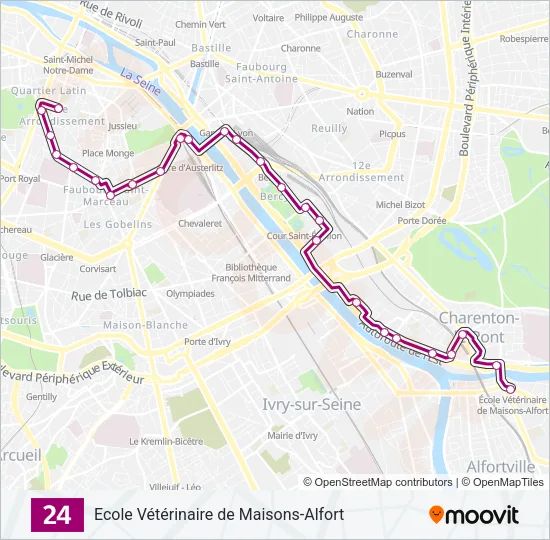 24 Bus Line Map
