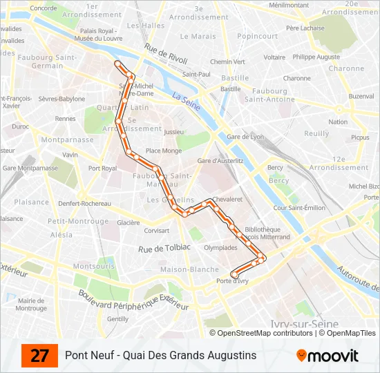 27 Bus Line Map
