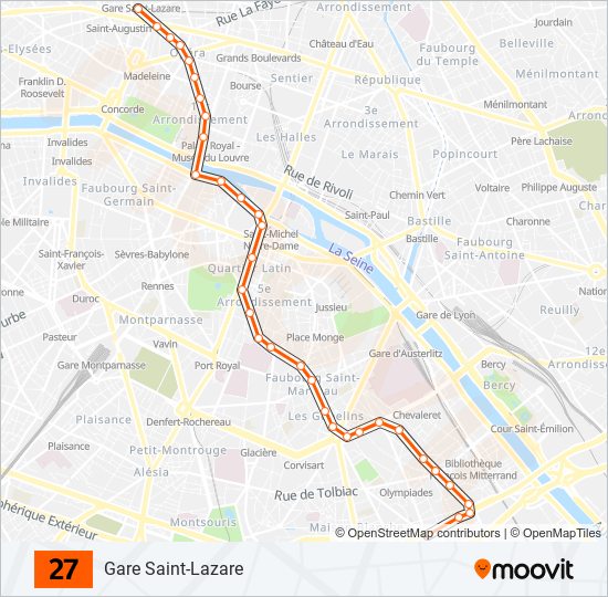 27 Route: Schedules, Stops & Maps - Gare Saint-Lazare (Updated)