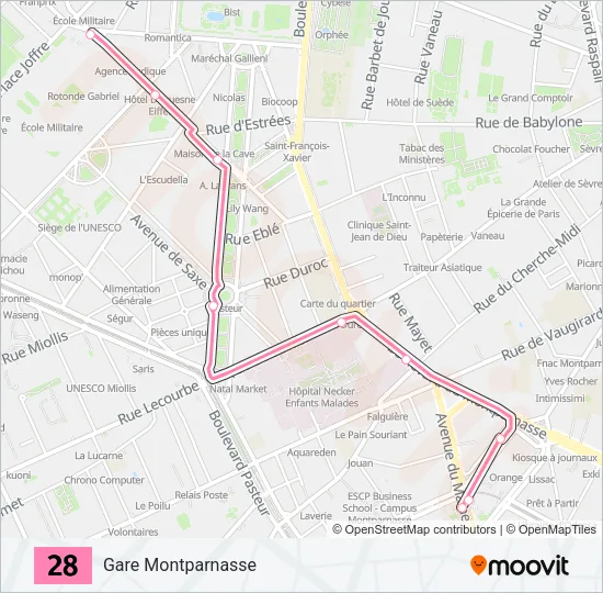 28 Bus Line Map