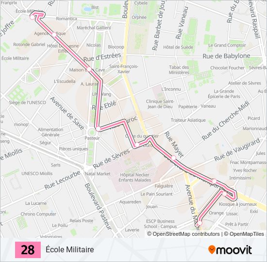 28 Bus Line Map