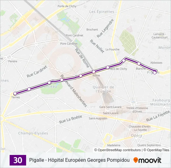 30 Bus Line Map