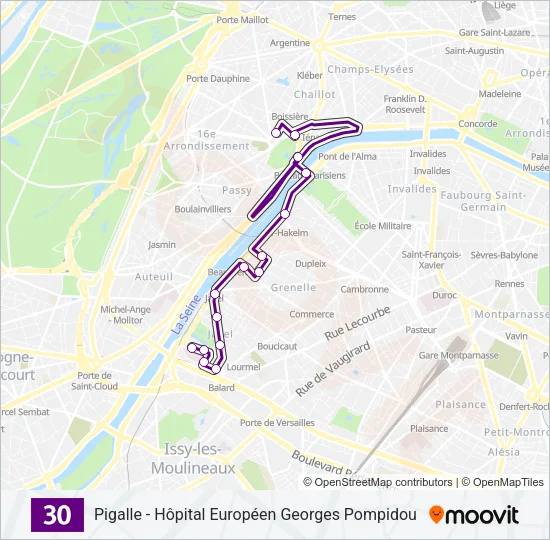 30 Bus Line Map