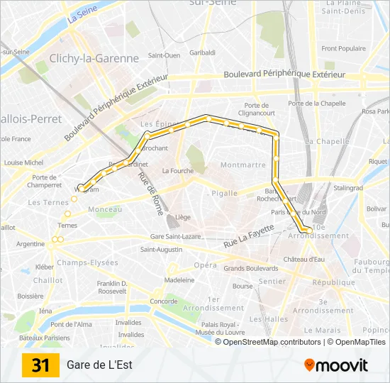 31 Bus Line Map