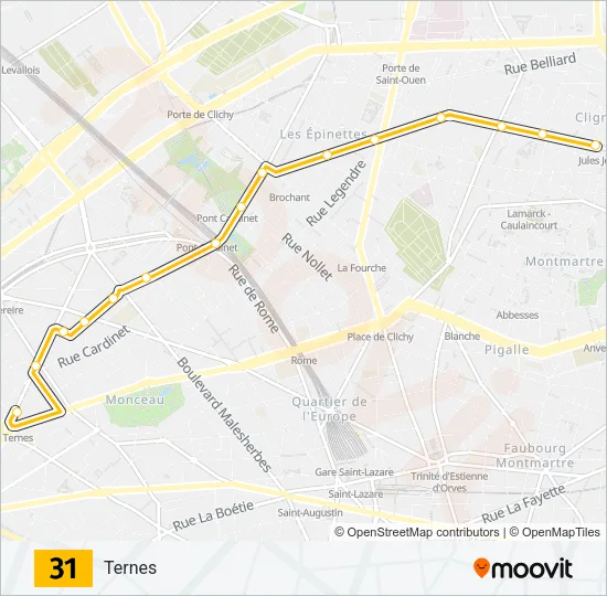 31 Bus Line Map