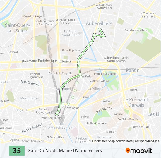 35 Route: Schedules, Stops & Maps - Gare du Nord (Updated)