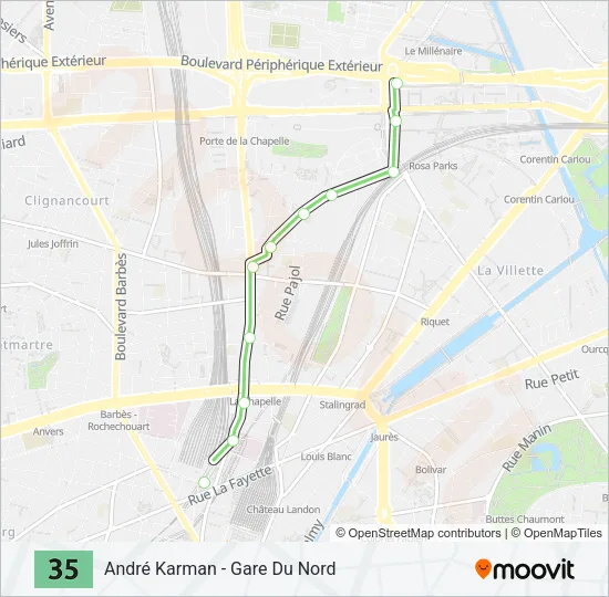 35 Bus Line Map