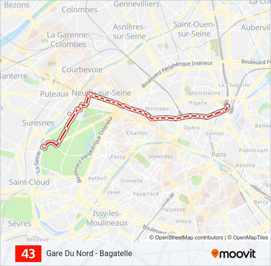 43 Bus Line Map