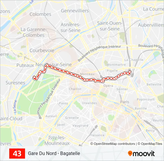 43 Bus Line Map