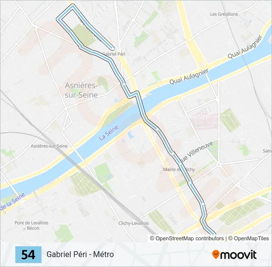 54 Bus Line Map