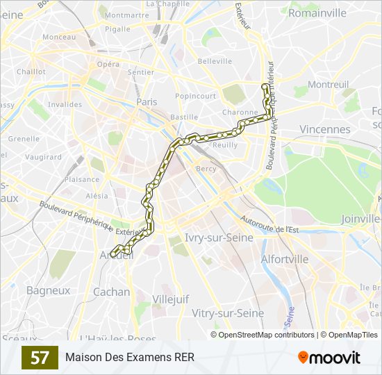 Mapa de 57 de autobús