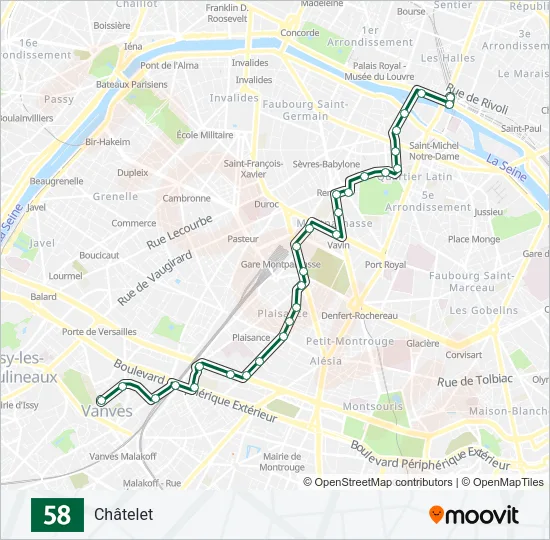 58 Bus Line Map