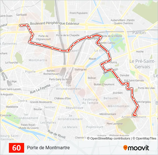 60 Bus Line Map