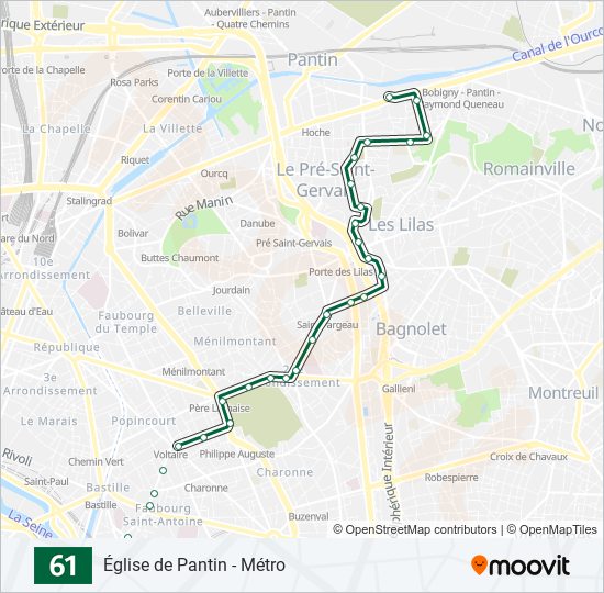 Mapa de 61 de autobús