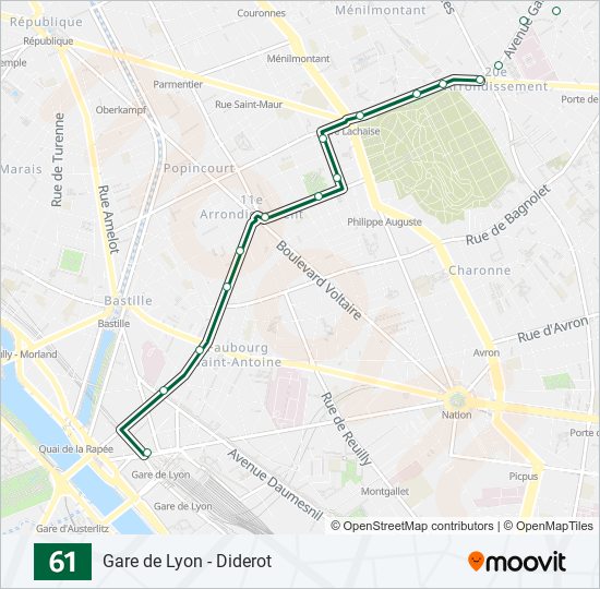 Mapa de 61 de autobús