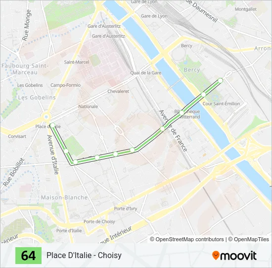 64 Bus Line Map