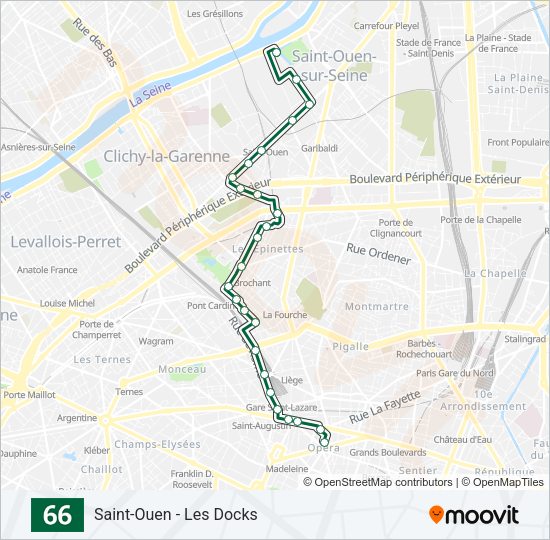 66 Bus Line Map