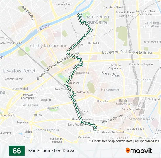 66 Bus Line Map