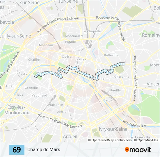 69 Bus Line Map