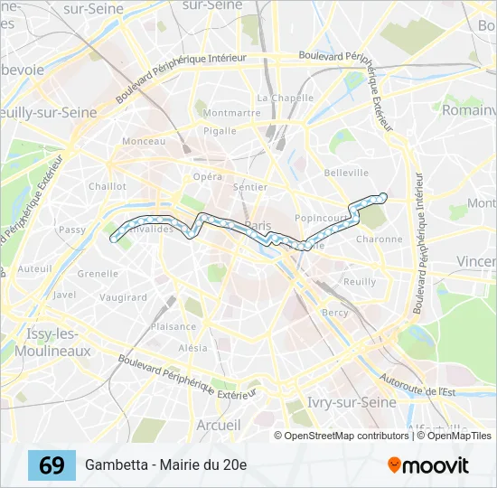 69 Bus Line Map