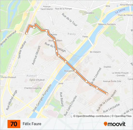 70 Bus Line Map