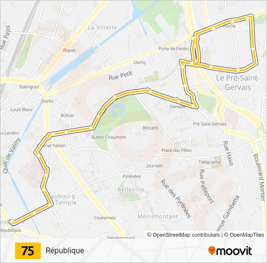 75 Bus Line Map