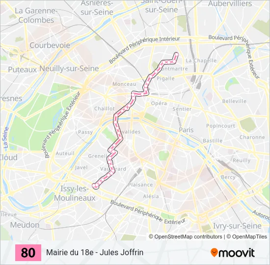 80 Bus Line Map
