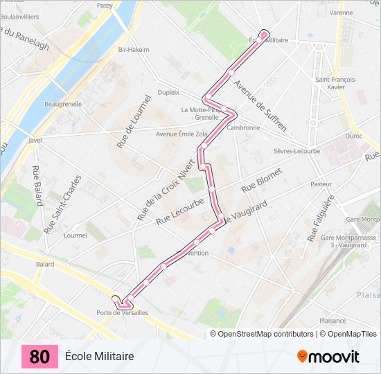 80 bus Line Map