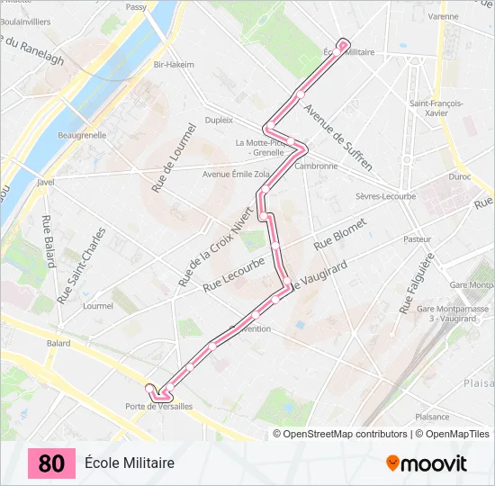 80 Bus Line Map