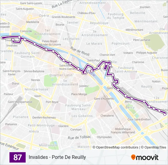 87 Bus Line Map