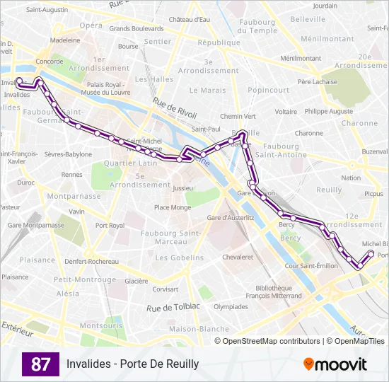 87 Bus Line Map